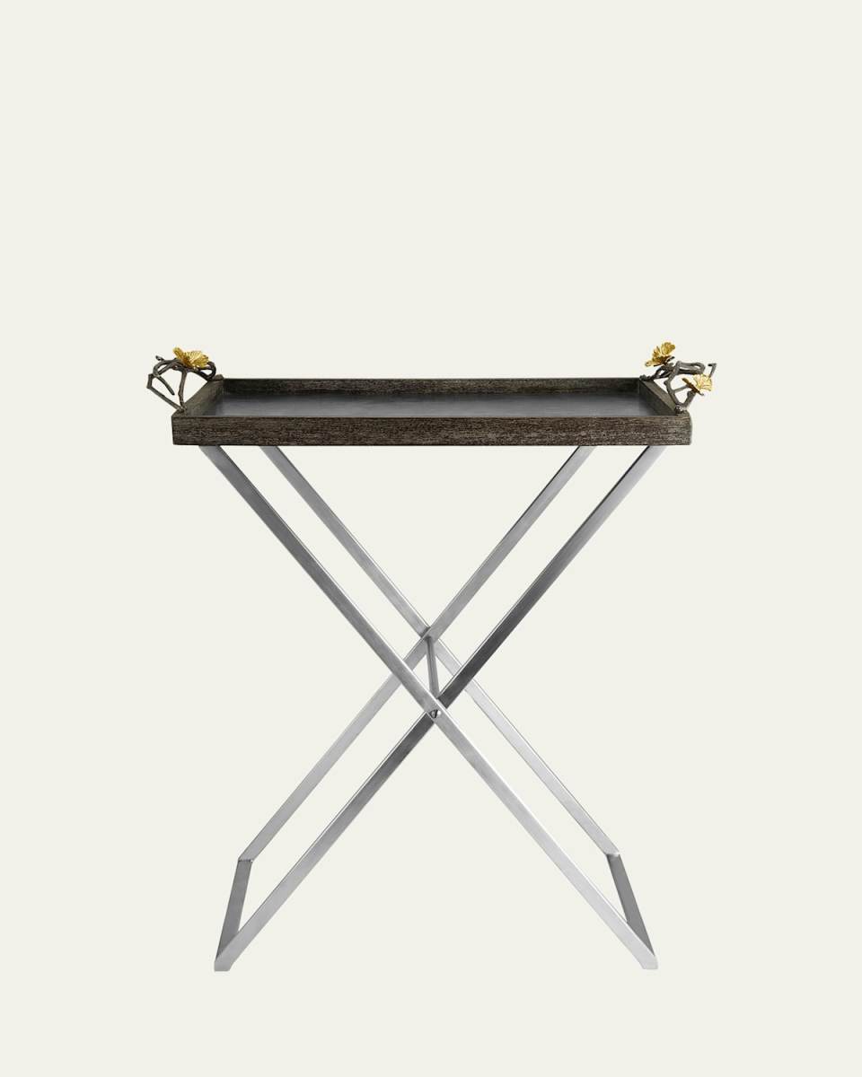 Butterfly Ginkgo Butler Tray Stand